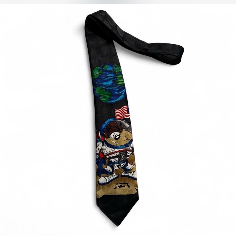 Looney Tunes Warner Bros. Black Tie with Colorful Cartoon Design